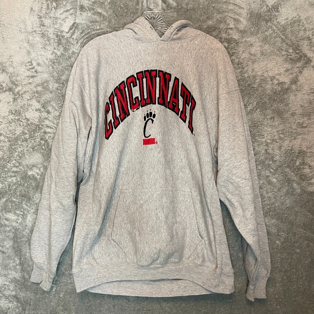 Cincinnati Bearcats Steve & Barry's Vtg Heavy Embroidered Sweatshirt Gray XL
